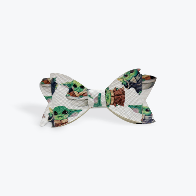 Baby Yoda Faux Leather Alligator Hair Clip