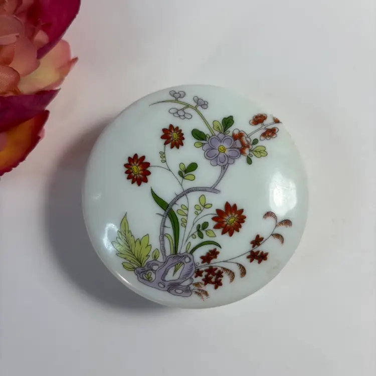 Trinket Box Porcelain Round 2.5" REUTTER PORZELLAN West GERMANY MOA replica; 1949-1990