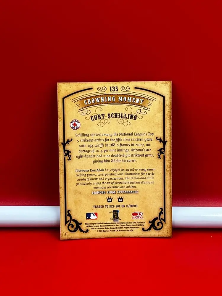 2004 Donruss Collector Baseball Card Diamond Kings Curt Schilling #135