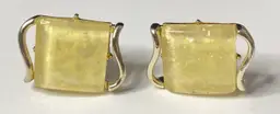 Vintage Coro Lucite Clip-on Earrings! Canary Yellow Opalescent! Just over 1"!