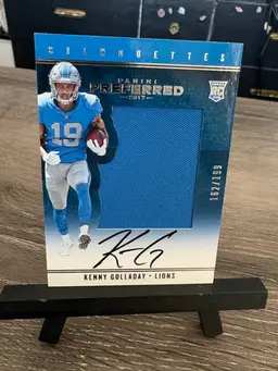Kenny Golladay 2017 Panini Preferred Silhouettes RC Rookie Relic Auto Autograph NFL Football Card Detroit Lions /199 (J)