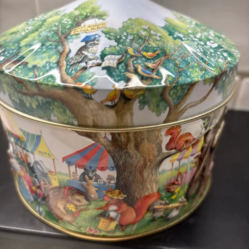 Vintage Disneyland Paris Woodland Fair Tin 1999 Embossed Toffee Box