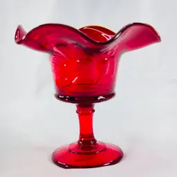 Fenton For L.G. Wright Strawberries And Currants Compote Cadmium Glow