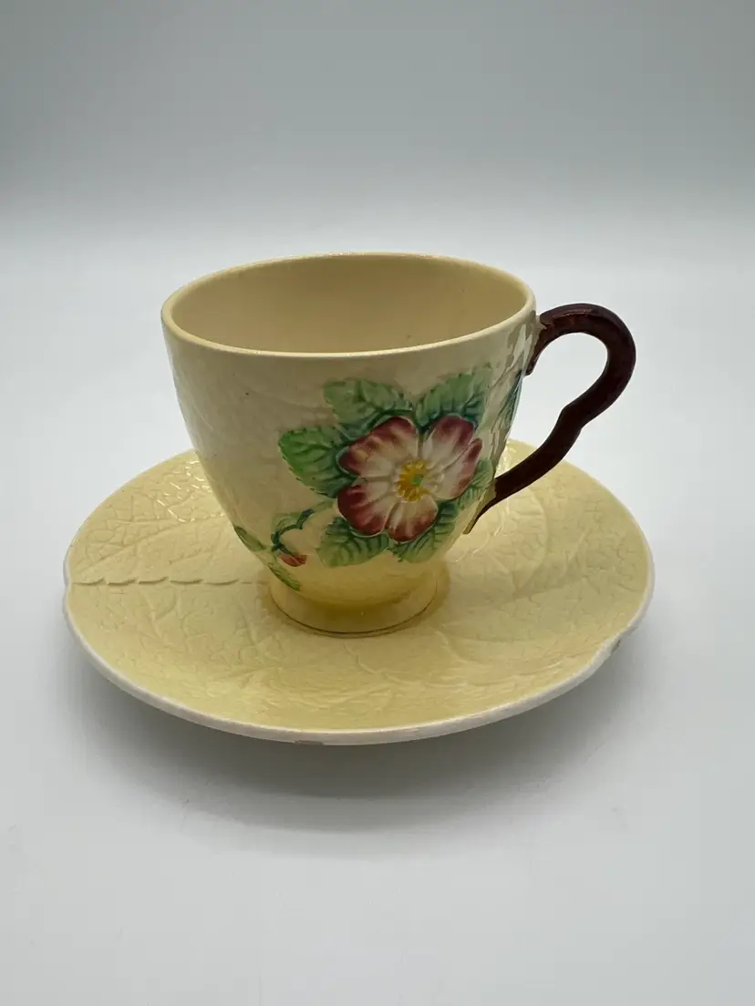 Vintage Carlton Ware Yellow Floral Tea Cup & Saucer