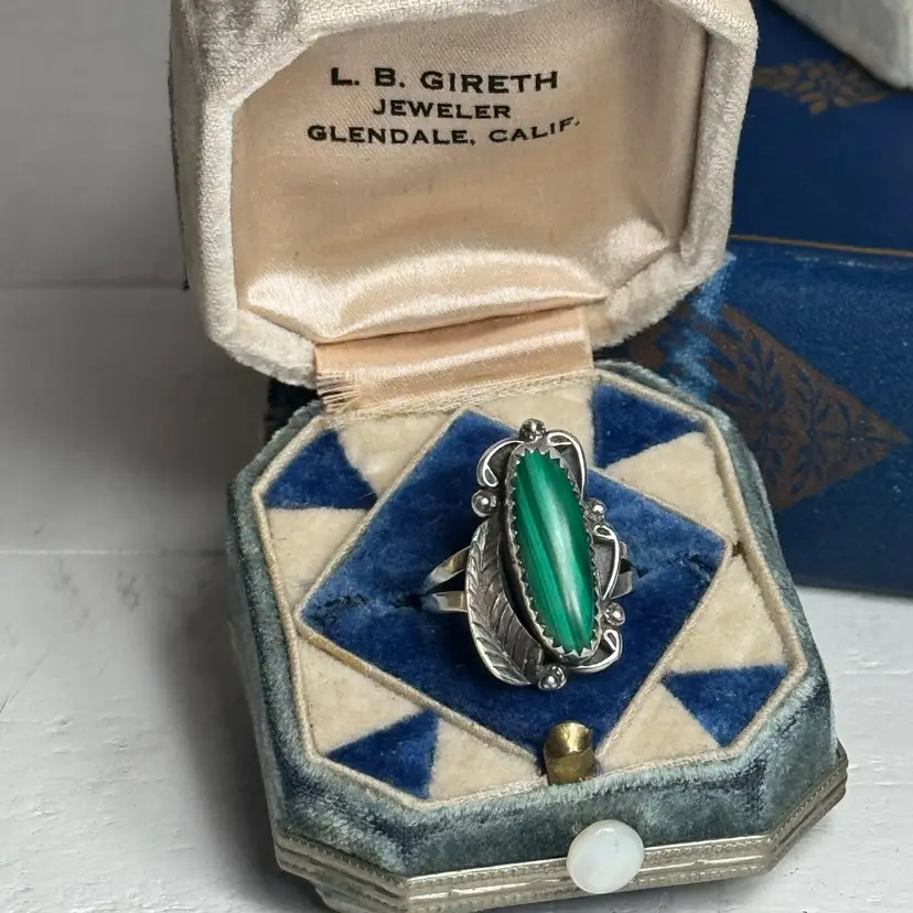 Sterling Malachite Ring Size 7