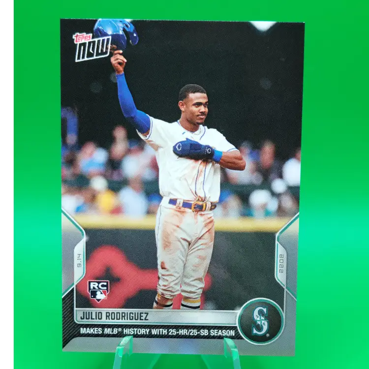 Julio Rodriguez RC 2022 Topps NOW #899 9.14 Makes MLB History With 25-HR/25-SB Season Seattle Mariners