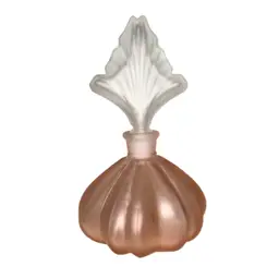 Art Deco Pink And Frosted Glass Perfume Bottle  5” Tall X 3” Diameter