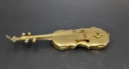 Miniature Brass Violin Decor Piece 3.5"
