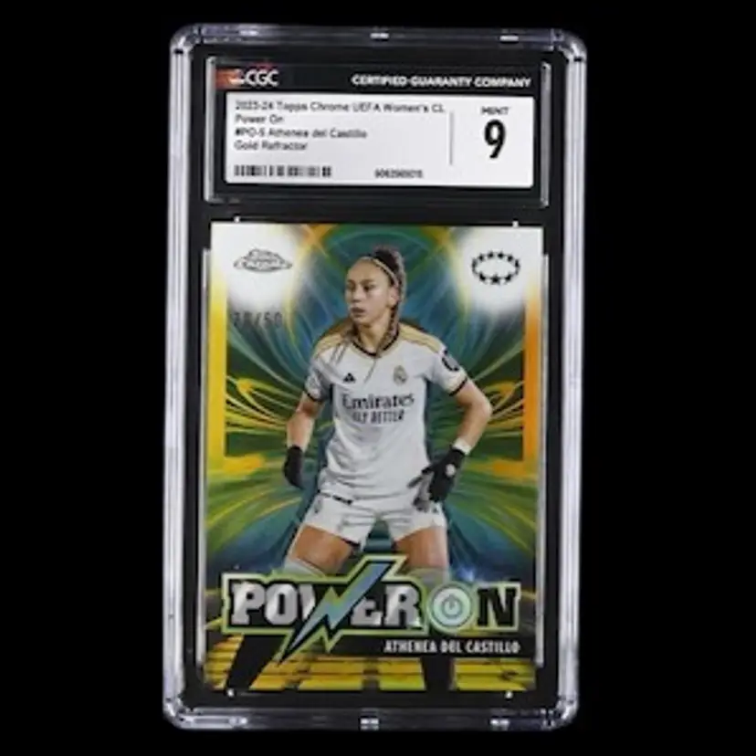 Athenea Del Castillo 2023/24 Topps Chrome UEFA Women Power On Gold Refractor /50 CGC 9