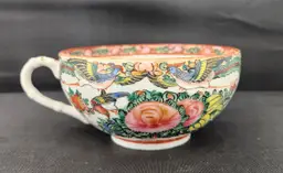 Famille Rose Medallion Teacup Chinese Porcelain China