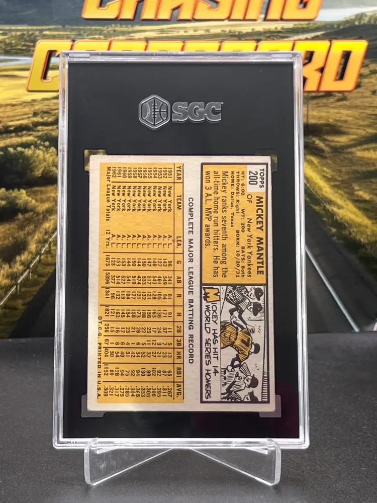 Mickey Mantle 1963 Topps SGC 4