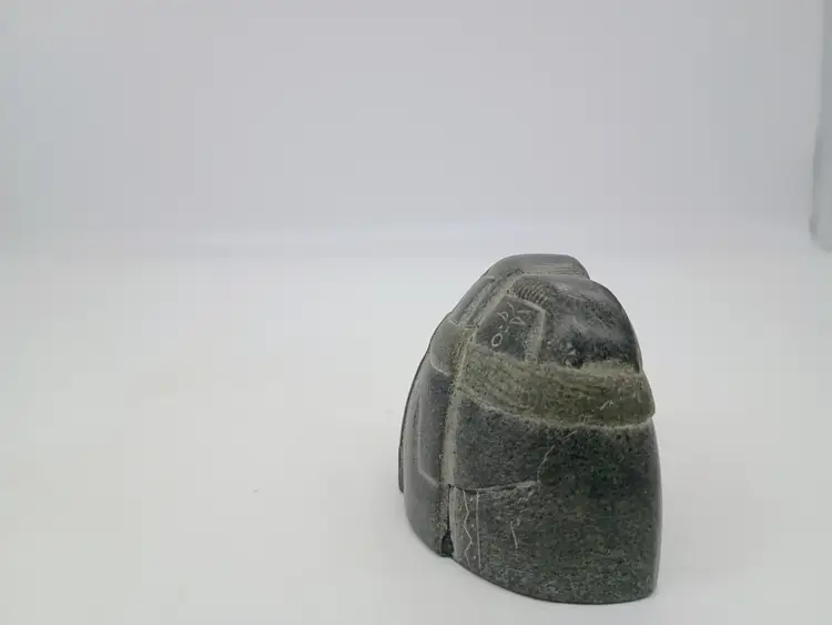 Hand Carved Real Soapstone Family Group Figurine Fetish Signed in Cyrillic and numbered.