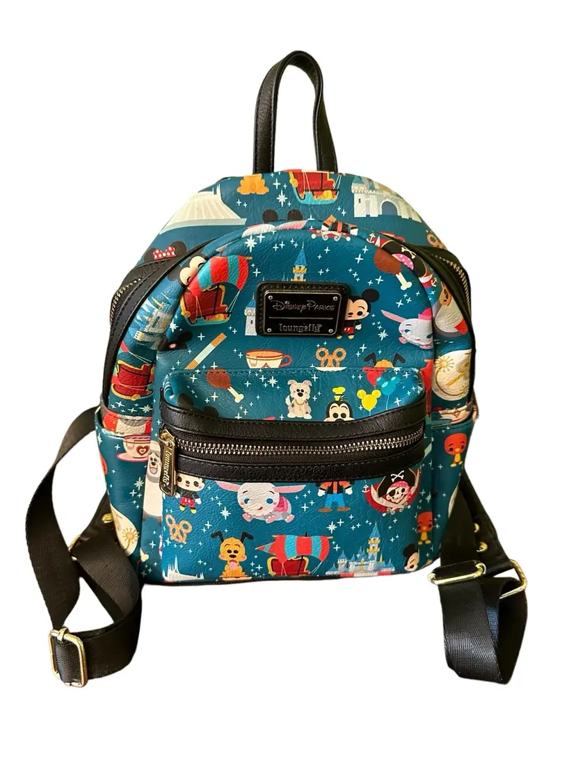Loungefly Disney Parks Chibi Characters Attractions Mini Backpack Mickey Pretzel READ