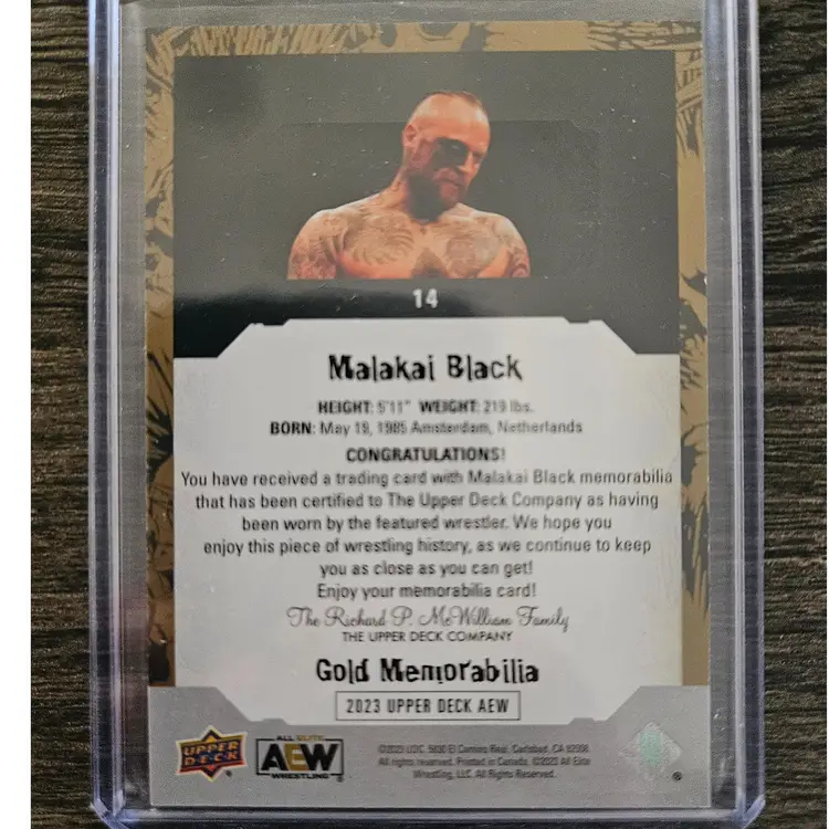 Malakai Black Gold Memorabilia AEW 2023