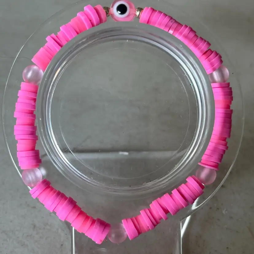 Hot Pink Evil Eye Bracelet