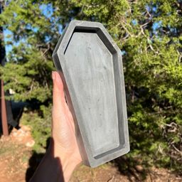 9” Charcoal Concrete Coffin Tray