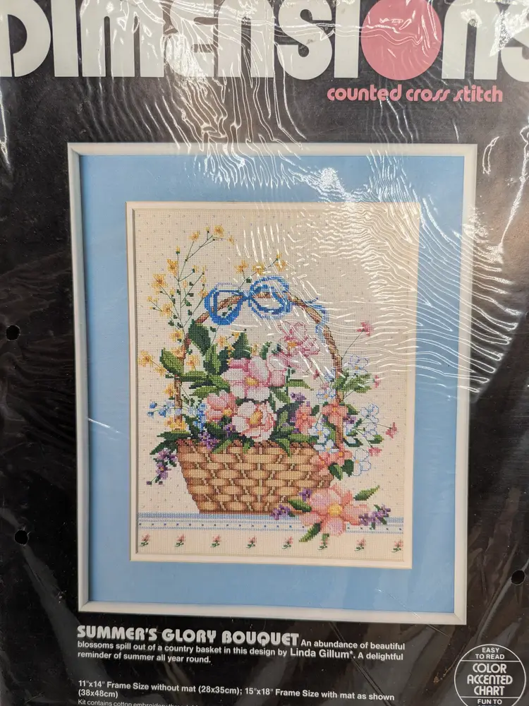 Dimensions #3631 Summer’s Glory Bouquet Counted Cross Stitch Kit unopened 1987