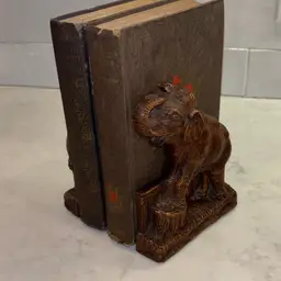 Vintage Syroco Wood Elephant Bookends USA
