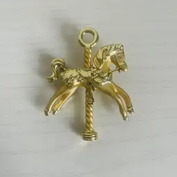 Vintage AJC Brooch Carousel Merry Go Round Horse