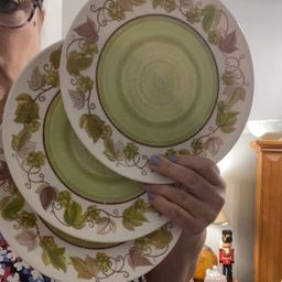 set of 3 vintage melamine plates