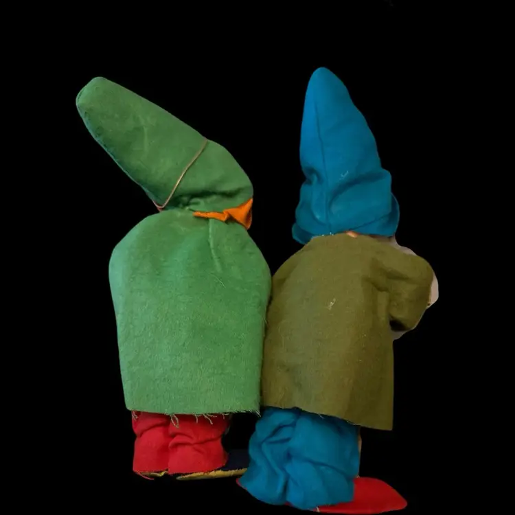 Set 2 Japan Vintage Christmas Elf Elves Ornaments With Beards 10”