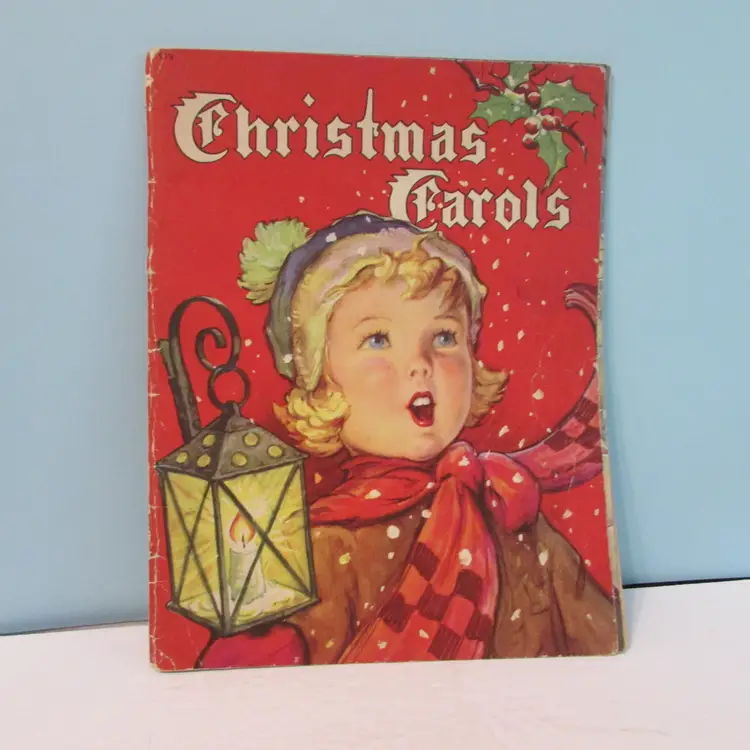 Vintage Christmas Carols holiday song book Karl Schulte 1942 Whitman