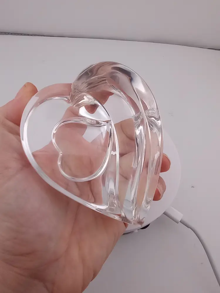 Steuben double heart paperweight, signed