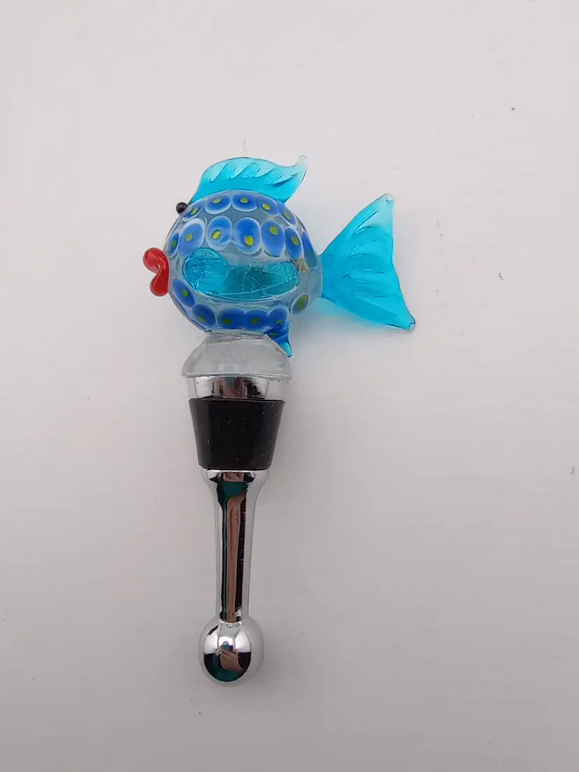Art glass fish wine stopper