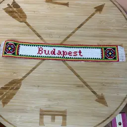 Vintage Hand Embroidered Hungarian Kalocsa BUDAPEST Bookmark 10.5”