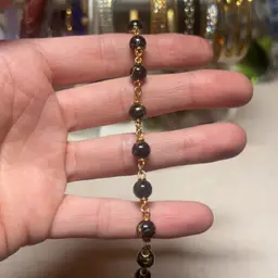 Black And Gold Tone Bead Bracelet