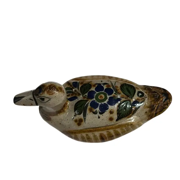 Tonala Duck 🦆 Handmade Stoneware Pottery Signed