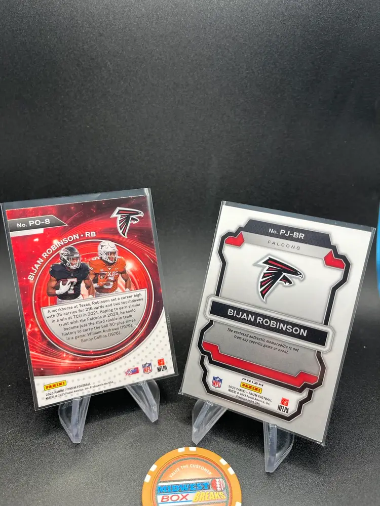 Bijan Robinson Lot. Green Pulsar Jersey & Portals 2023 Prizm Atlanta Falcons