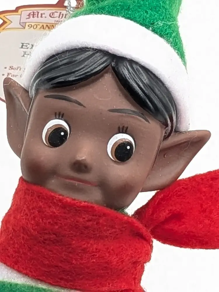 Mr Christmas Elf Knee Hugger Black African American 90th Anniversary Retro Style