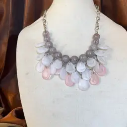 Pink White Gray Necklace