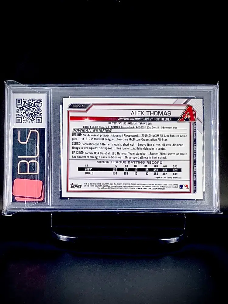 2021 Bowman Chrome ALEK THOMAS Fuschia Mojo /199 BLS 10 GEM