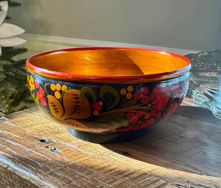 Strawberry Russian Wood Bowl