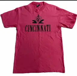 Vintage 1993 Cincinnati Cyclones Hockey by Signal Sports Pink T-Shirt - M
