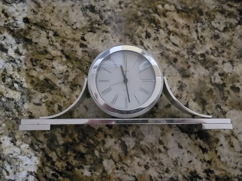 Belova Sedona Brushed Nickel Mantel Alarm Clock