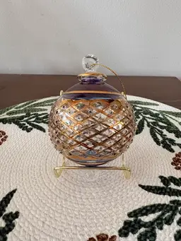 Egyptian hand-blown glass Christmas ornament
