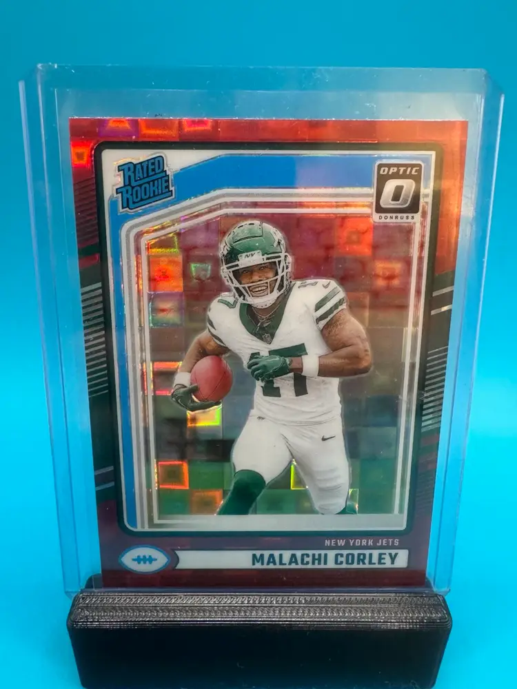 Malachi Corley Optic Rated Rookie Red Pandora RC New York Jets