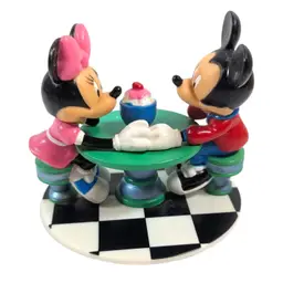 Disney Cake Topper Figurine Mickey Minnie Ice Cream Parlor
