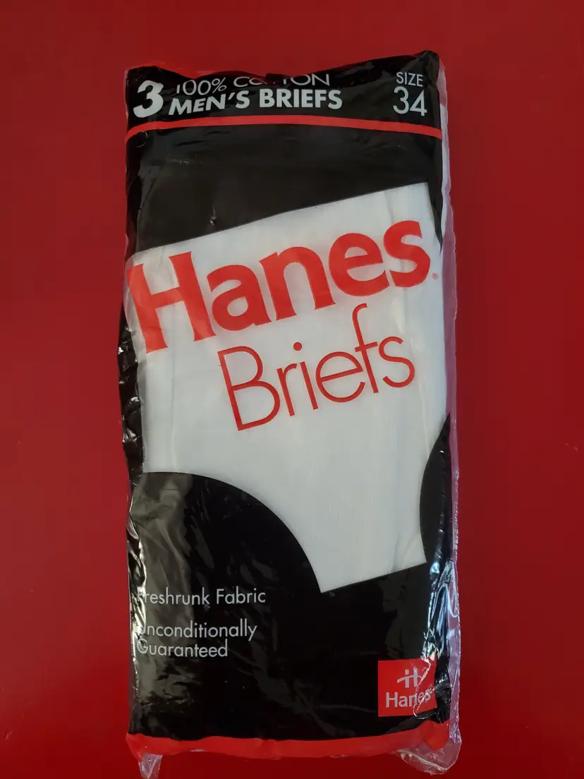 3 Pair Hanes Briefs NEW Unopened Size 34