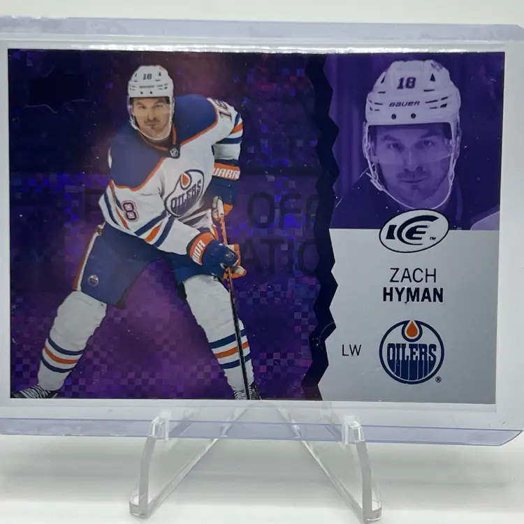 Zach Hyman 2023-2024 Upper Deck Ice Hockey Purple Parallel Edmonton Oilers