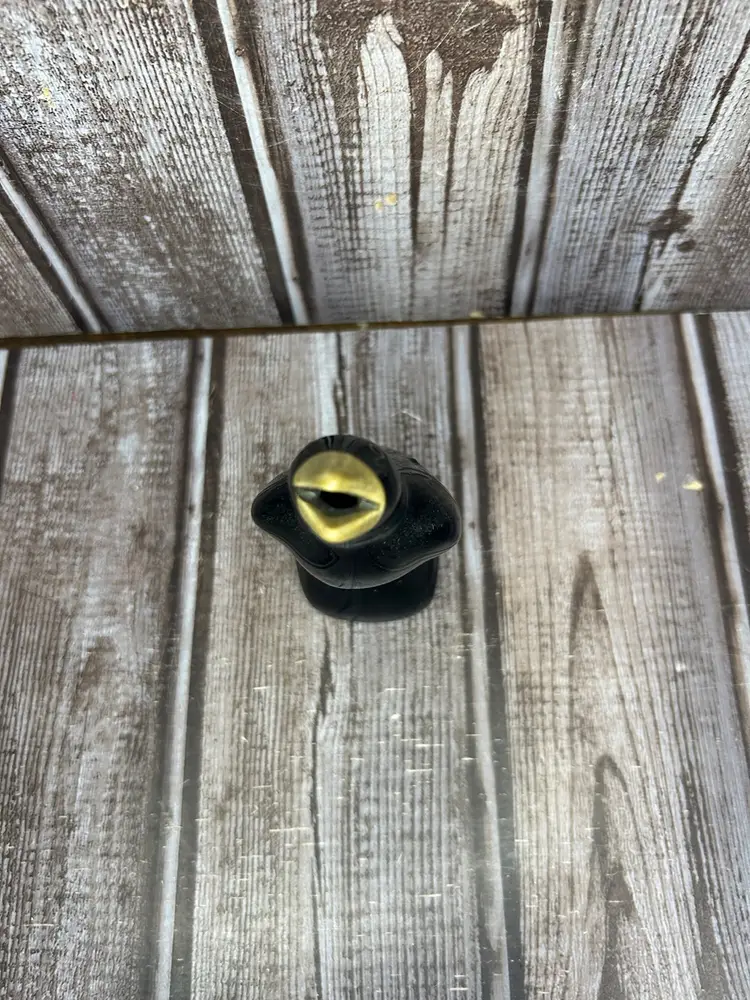 Vintage Black Crow Magpie Glazed Pottery Pie Bird Vent Whistler