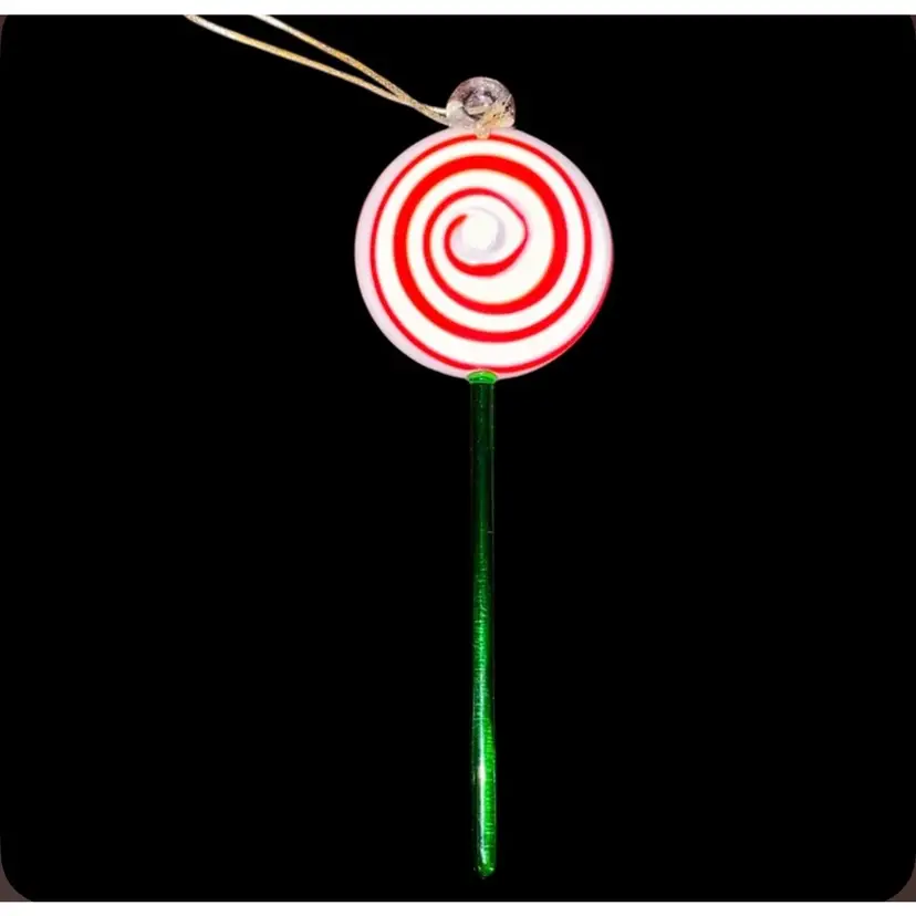 #05- Vintage 1980's /90's  Unknown Artist Art Glass Lollipop  As Pictured