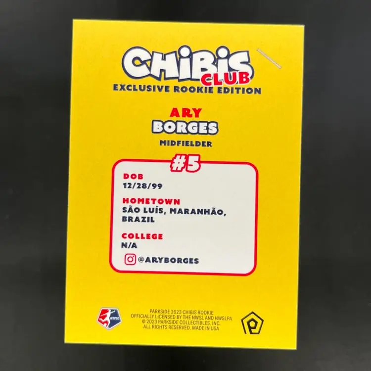 Ary Borges 2023 Parkside NWSL Chibi Club Exclusive Rookie Edition