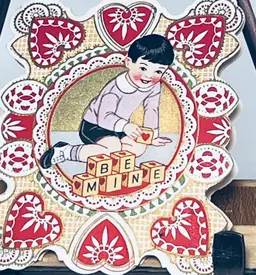 1930s Stand Up Valentine Card - Vintage Ephemera - Romantic Display - Child Card - Pre WWII Decor