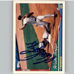 Wade Boggs Signed New York Yankees 1994 Topps Baseball Card #520