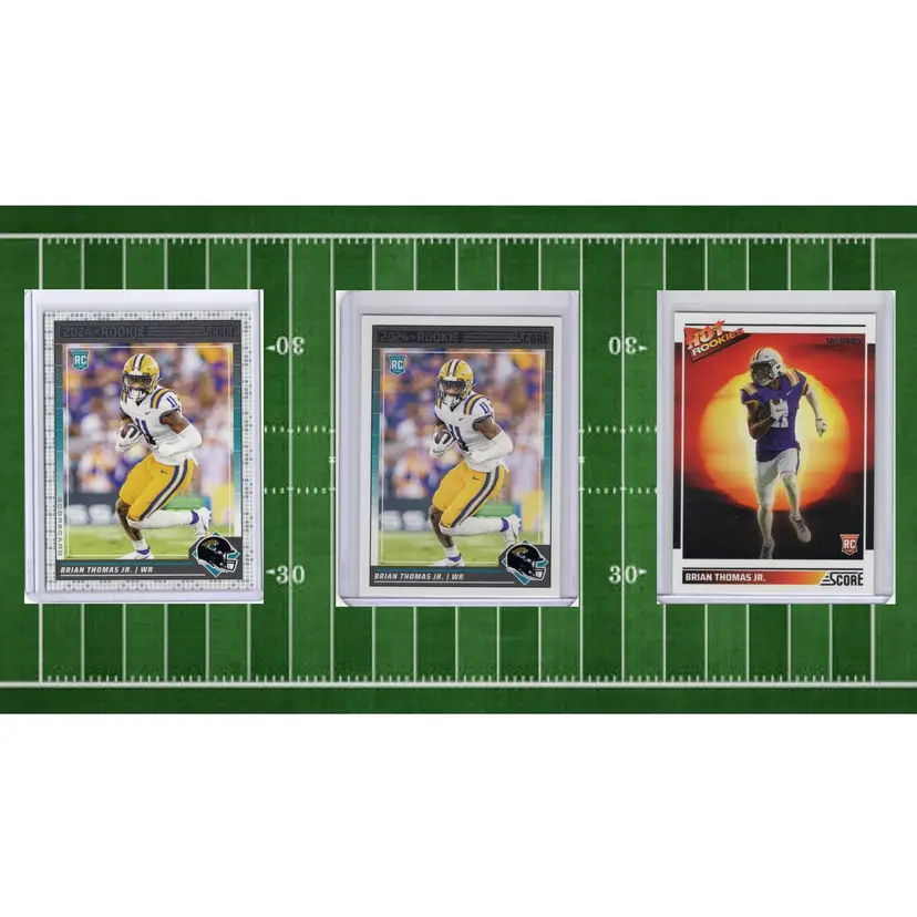 2024 Score Brian Thomas Jr. Jacksonville Jaguars Hot Rookies 3 Rookie card Lot