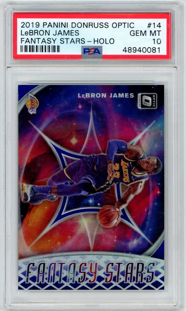 2019 Panini Donruss Optic LeBRON JAMES Fantasy Stars Holo Prizm #14 PSA 10 GEM MINT
